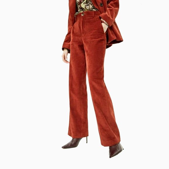 Zara Pants - NWT Zara Corduroy Burnt Orange Pants Medium